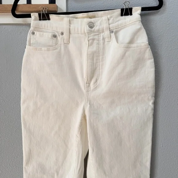 Madewell Women's Straight Leg Cream Jeans “The Mom Jean” - Picture 2 of 11